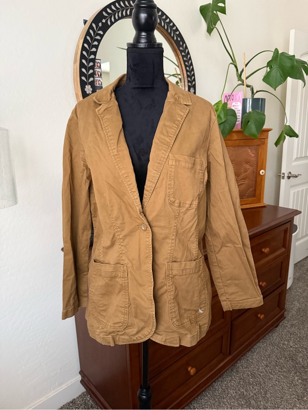 Eddie Bauer Khaki Tan Legend Wash Cotton Blazer